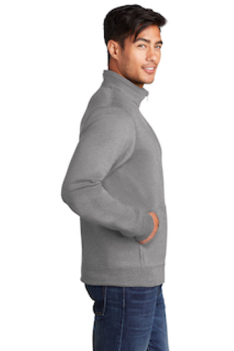 Right view of Port & Company Core Fleece Cadet Full-Zip Sweatshirt PC78FZ