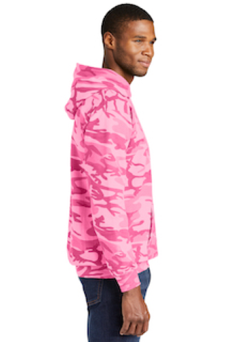 Left view of Port & Company Core Fleece Camo Pullover Hooded Sweatshirt