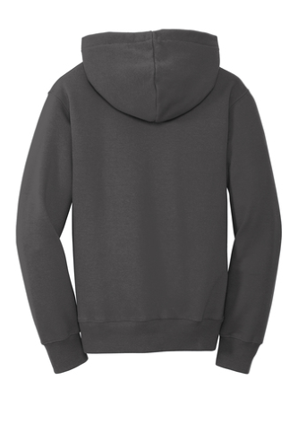 Back view of Port & Company Youth Fan Favorite Fleece Pullover Hooded Sweatshirt