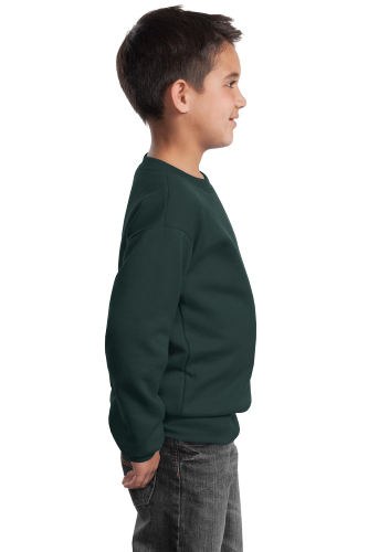 Left view of Port & Company Youth Crewneck Sweatshirt
