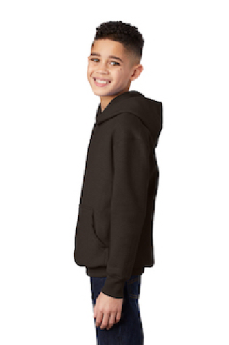 Left view of Port & Company Youth Pullover Hooded Sweatshirt