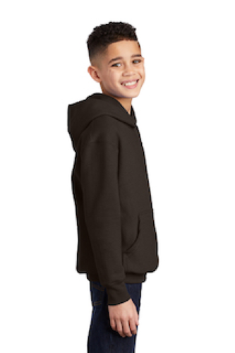 Right view of Port & Company Youth Pullover Hooded Sweatshirt