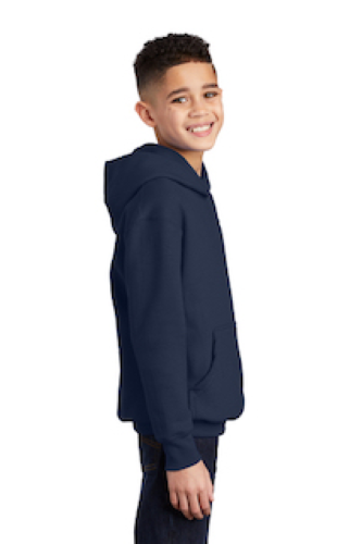 Right view of Port & Company Youth Pullover Hooded Sweatshirt