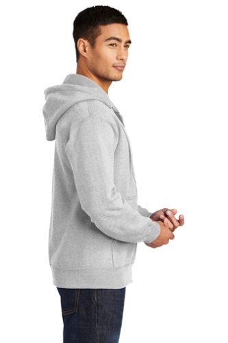 Right view of Port & Company Ultimate Full-Zip Hooded Sweatshirt