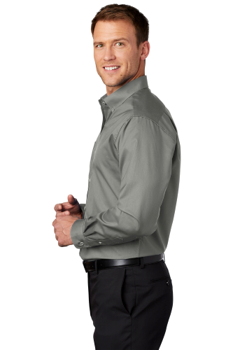 Left view of Port Authority SuperPro Twill Shirt