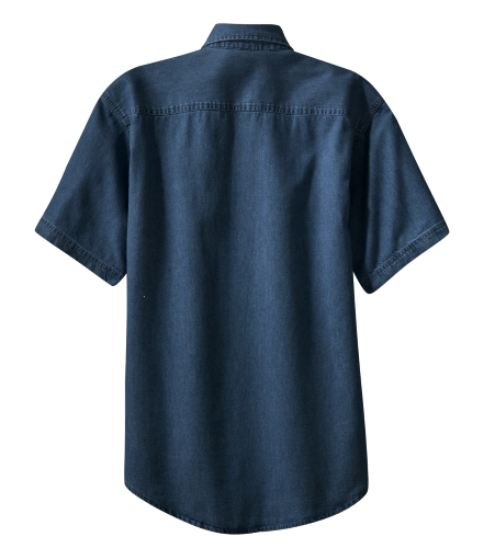 Back view of Port & Company Short Sleeve Value Denim Shirt