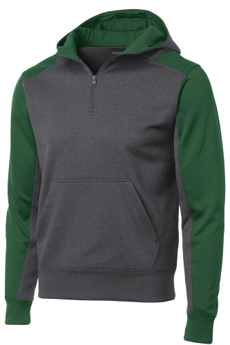 Sport-Tek Colorblock Tech Fleece 1/4-Zip Hooded Sweatshirt