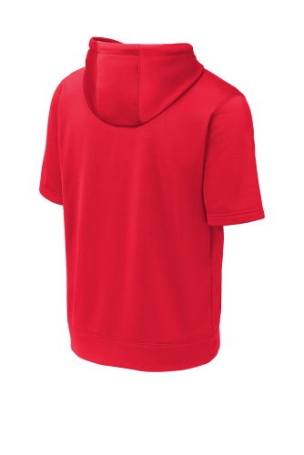 Back view of Sport-Tek Sport-Wick Fleece Short Sleeve Hooded Pullover