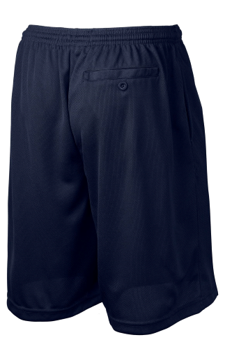 Back view of Sport-Tek PosiCharge Tough Mesh Pocket Short