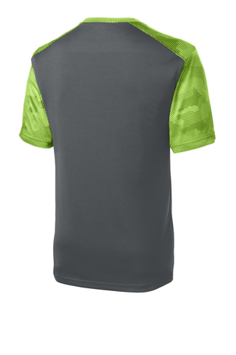 Back view of Sport-Tek CamoHex Colorblock Tee