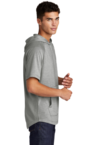 Left view of Sport-Tek PosiCharge Tri-Blend Wicking Short Sleeve Hoodie