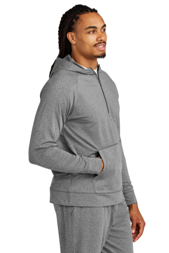 Left view of Sport-Tek Sport-Wick Stretch 1/2-Zip Hoodie ST856