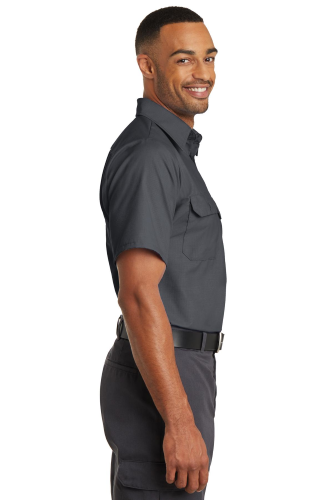 Left view of Red Kap Short Sleeve Solid Ripstop Shirt