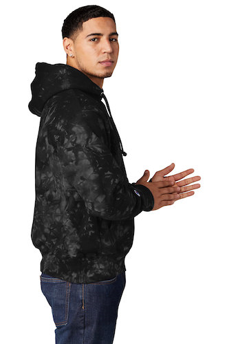 Right view of Champion Reverse Weave Scrunch-Dye Tie-Dye Hooded Sweatshirt