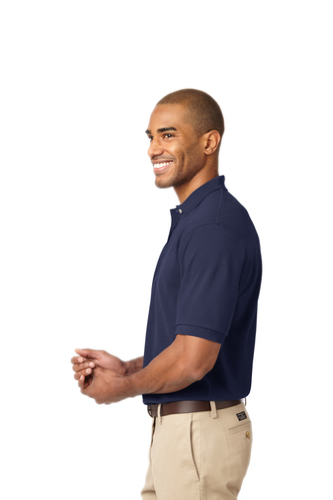 Left view of Port Authority Tall Pique Knit Polo