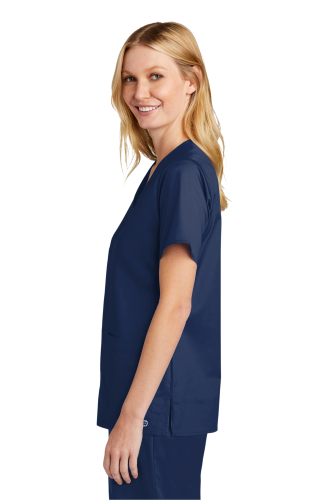 Left view of WonderWink Women’s WorkFlex V-Neck Top WW4560