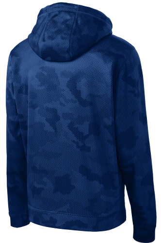 Back view of Sport-Tek Youth Sport-Wick CamoHex Fleece Hooded Pullover