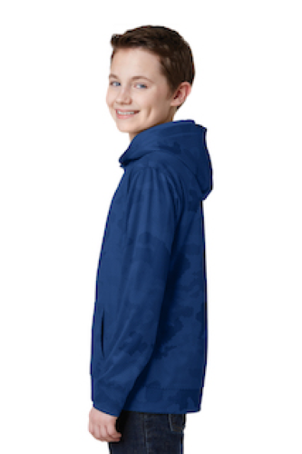 Right view of Sport-Tek Youth Sport-Wick CamoHex Fleece Hooded Pullover