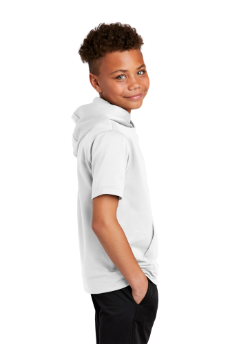 Right view of Sport-Tek Youth Sport-Wick Fleece Short Sleeve Hooded Pullover