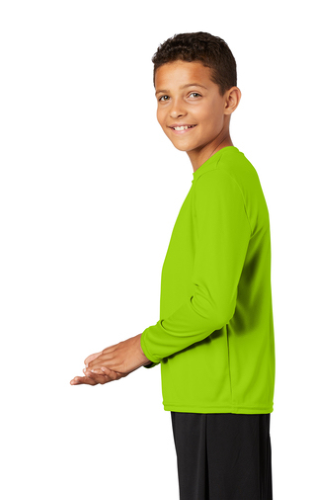 Left view of Sport Tek Youth Long Sleeve Competitor Tee