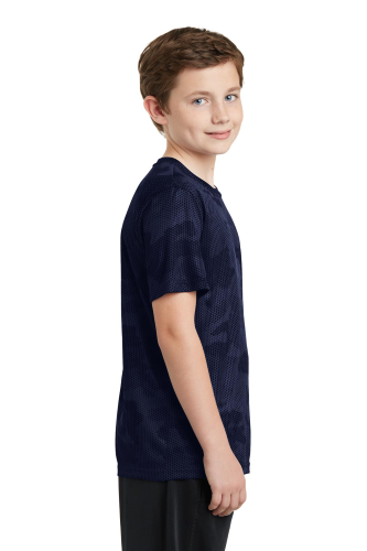 Left view of Sport-Tek Youth CamoHex Tee